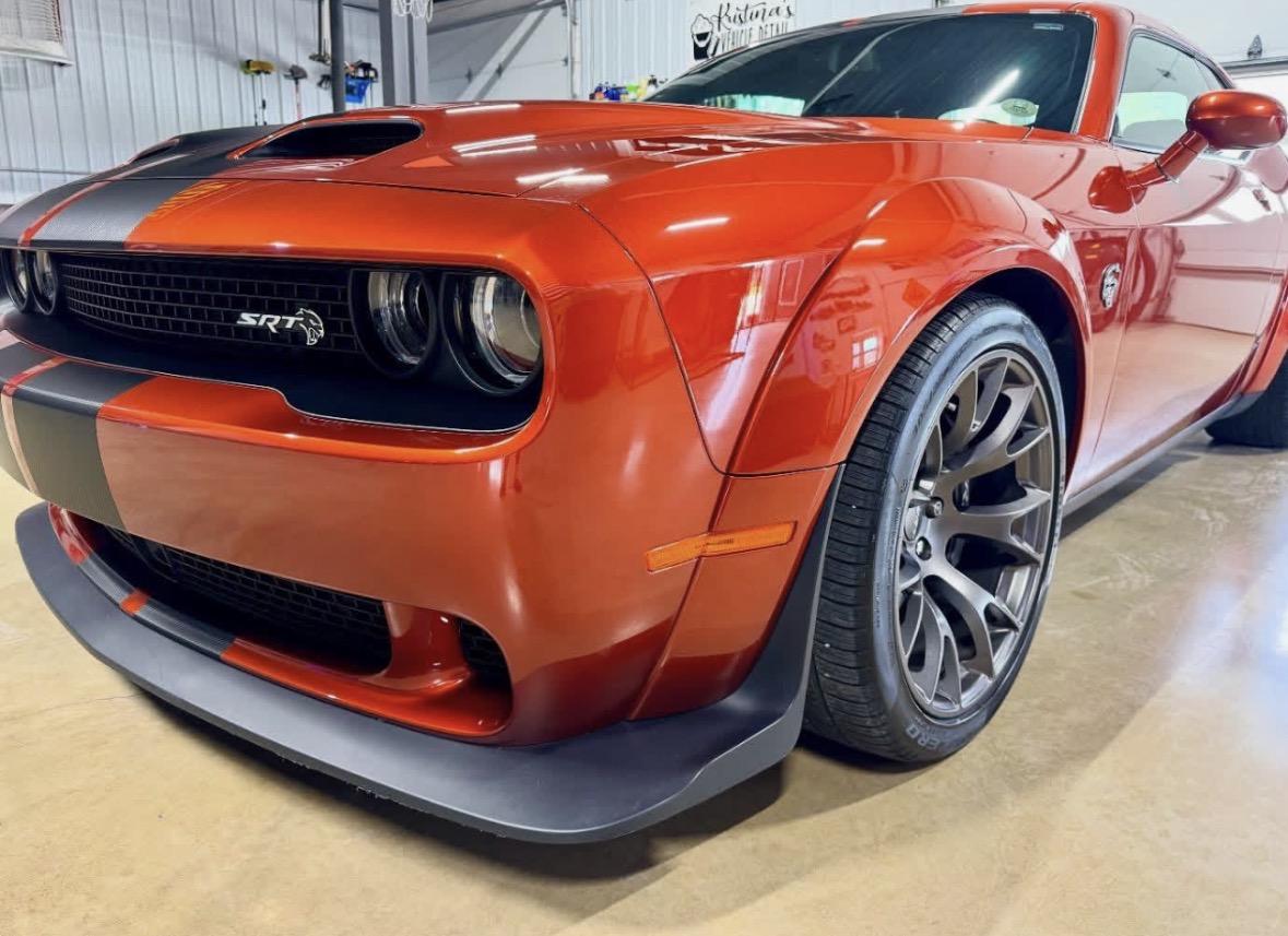 Polished red Dodge Challenger